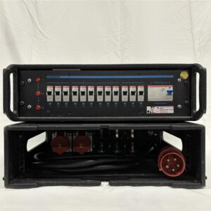 CEE Verteiler 32A -> 2x 16A, 6x Schuko , RCD, LS-Schalter, 19"