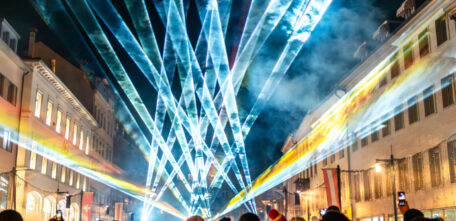 Beeindruckende Lasershow zum Jahreswechsel in Konstanz